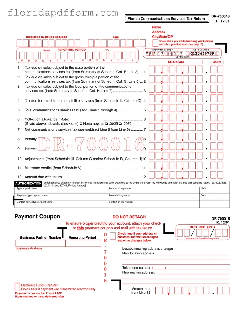 Free Business Partner Number Florida Form