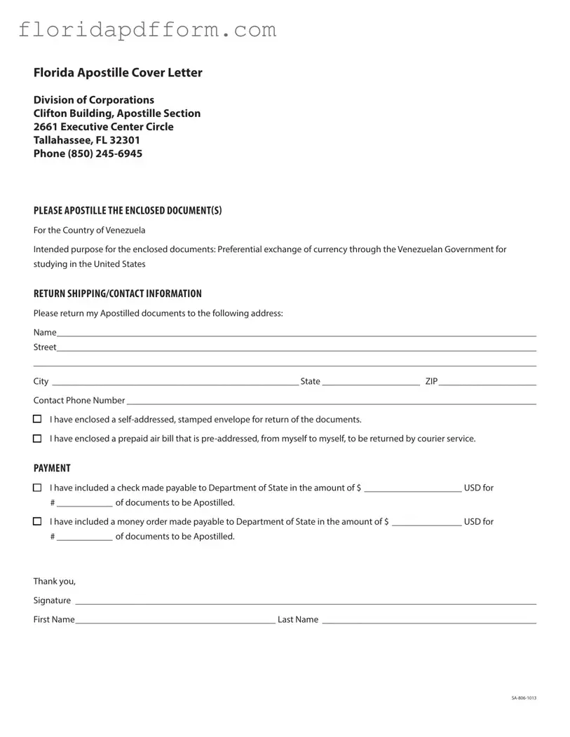 Free Florida Apostille Cover Letter Sample Form