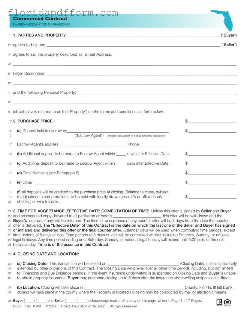 Free Florida Commercial Contract Form
