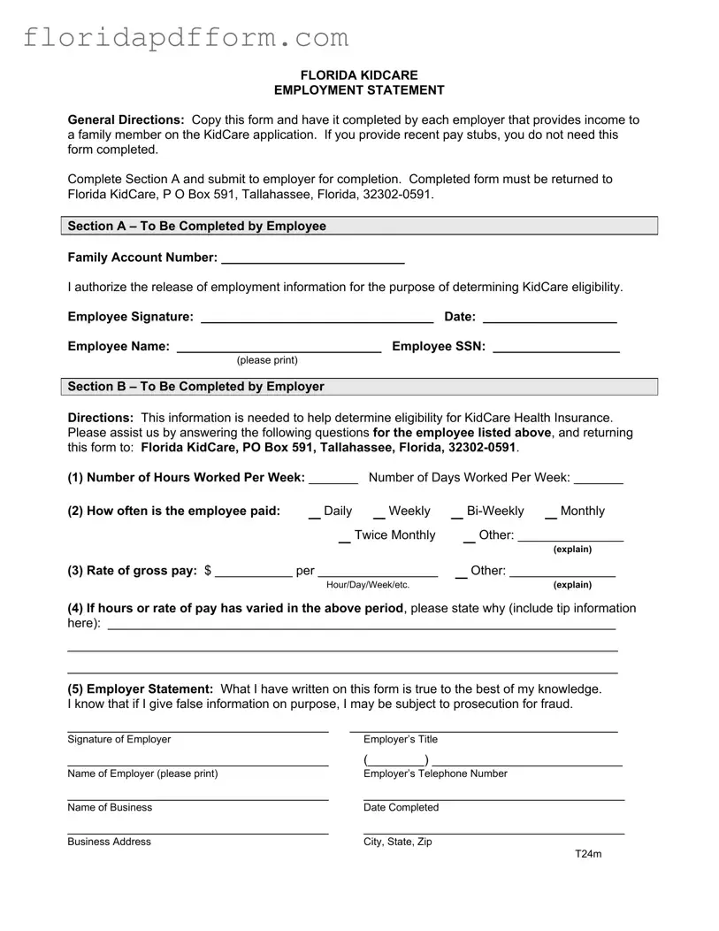 Free Florida Kidcare Form