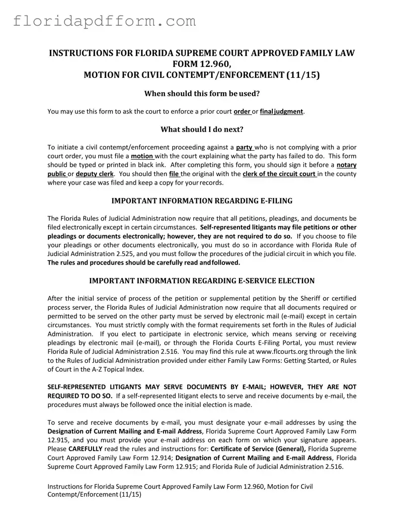 Free Florida Motion Form