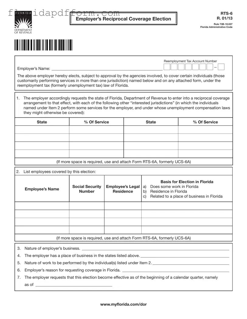 Free Florida Rts 6 Form