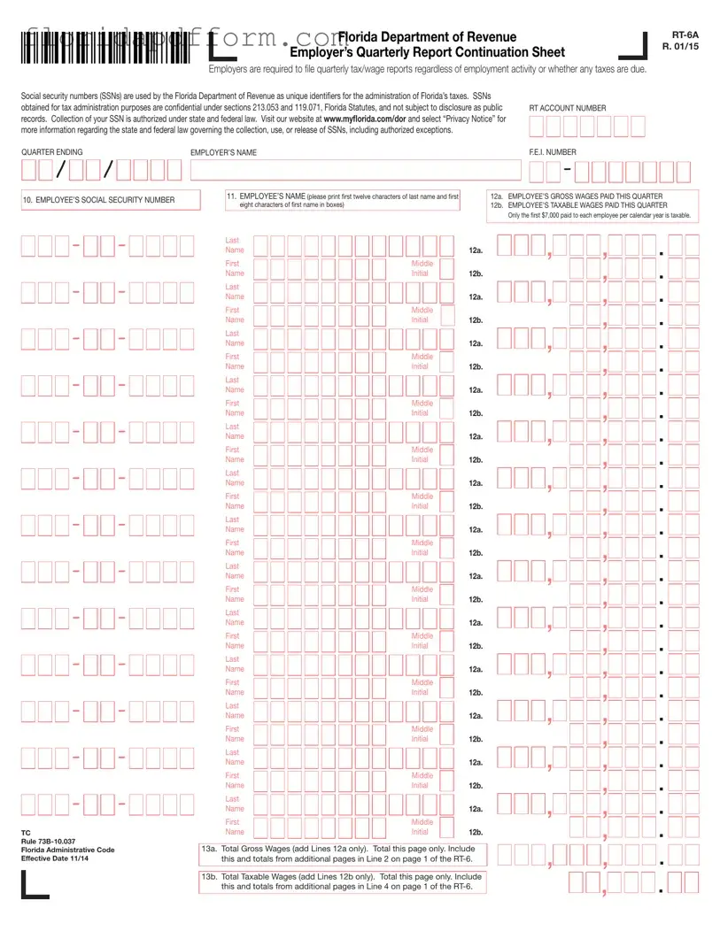 Free Rt 6A Florida Form