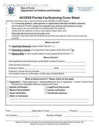 Free Access Florida Fax Form