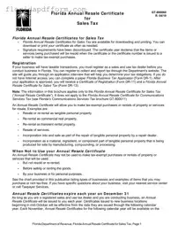 Free Florida Annual Resale Certificate Form