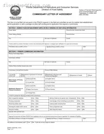Free Florida Commissary Letter Of Agreement Form
