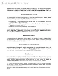 Free Florida Financial Affidavit Short 12.902(b) Form