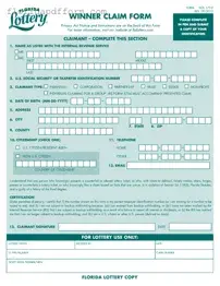 Free Florida Lottery Claim Form