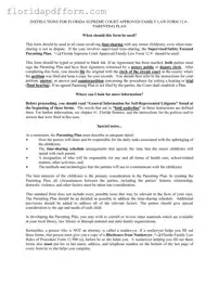 Free Parenting Plan Examples Florida Form